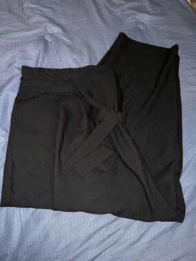 black belted wide-leg trousers ASOS DESIGN tailored wide leg wrap belted pants